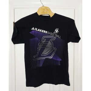 Adidas Mens The Go-To Tee NBA Lakers Basketball Black Purple‎ Large